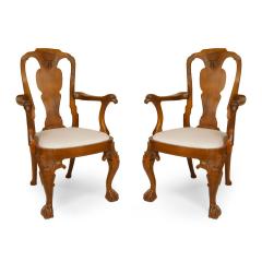 Pair of English Anglo Indian Padouk Armchairs - 4644935