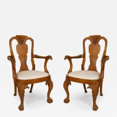 Pair of English Anglo Indian Padouk Armchairs - 4644936