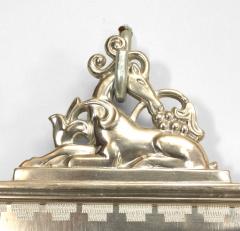 Pair of English Art Deco Pewter Keystone Wall Sconces - 1377273