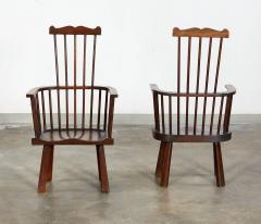 Pair of English Arts Crafts Windsor Armchairs c 1900 - 4598676