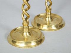 Pair of English Brass Overscale Barley Twist Candlesticks - 1316363