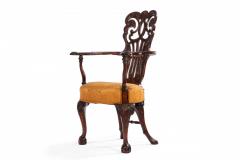Pair of English Chippendale Mahogany Arm Chairs - 1402132