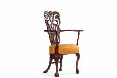 Pair of English Chippendale Mahogany Arm Chairs - 1402134