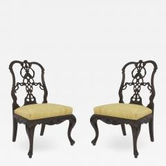 Pair of English Chippendale Mahogany Side Chairs - 1421409