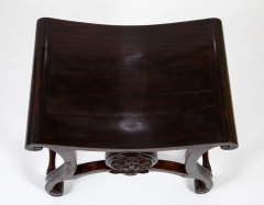 Pair of English Chippendale Style Mahogany Saddle Seat Scroll Leg Stools - 2679665