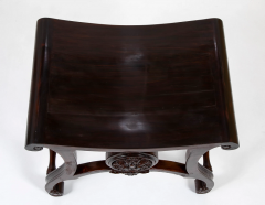 Pair of English Chippendale Style Mahogany Saddle Seat Scroll Leg Stools - 2915617