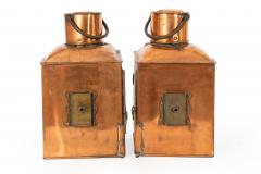 Pair of English Copper Ship s Starboard Port Ships Lanterns - 4499830