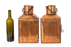 Pair of English Copper Ship s Starboard Port Ships Lanterns - 4499831