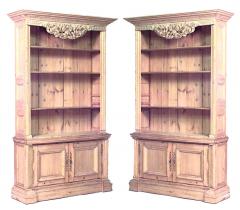 Pair of English Country Stripped Pine Bookcases - 4628777