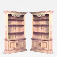 Pair of English Country Stripped Pine Bookcases - 4644049