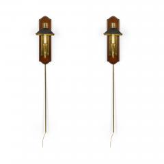Pair of English Country Style Tole and Brass Mounted Sconces - 4729102