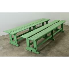 Pair of English Double Wide Garden Benches - 3697025