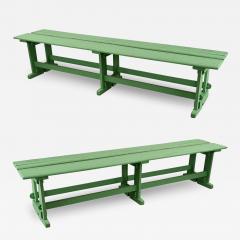 Pair of English Double Wide Garden Benches - 3798348