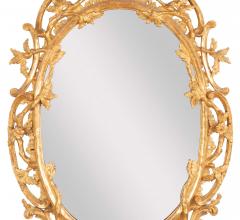 Pair of English George II Period Oval Gilt Mirrors - 4290146