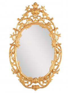 Pair of English George II Period Oval Gilt Mirrors - 4290161