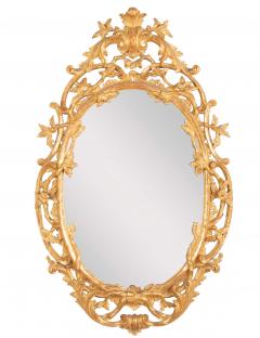Pair of English George II Period Oval Gilt Mirrors - 4290162
