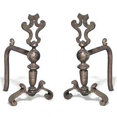 Pair of English Georgian Brass Andirons - 4720970