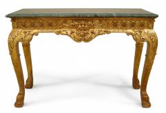 Pair of English Georgian Gilt Green Marble Console Tables - 2799276
