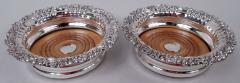 Pair of English Georgian Regency Sterling Silver Wine Coasters 1828 - 4537239