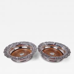 Pair of English Georgian Regency Sterling Silver Wine Coasters 1828 - 4538809