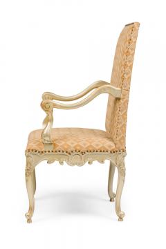 Pair of English Georgian Style Carved Armchairs With Geometric Design Fabric - 4650224