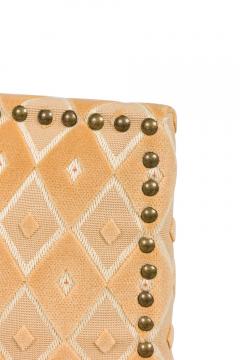 Pair of English Georgian Style Carved Armchairs With Geometric Design Fabric - 4650227