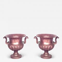 Pair of English Georgian Style Copper Urns - 4325812