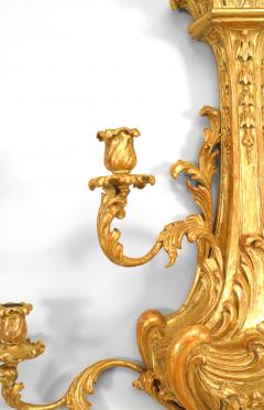 Pair of English Georgian Style Giltwood Floral Kettle Wall Sconces - 1398317