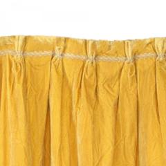 Pair of English Georgian Style Gold Velvet Fringe Lace Drapes - 4407622