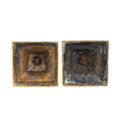 Pair of English Georgian cast brass fluted shaft candlesticks 1760 - 2324810