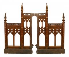 Pair of English Gothic Revival Oak Railings - 4640050