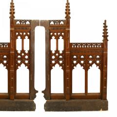 Pair of English Gothic Revival Oak Railings - 4640054
