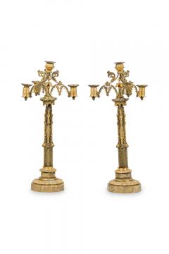 Pair of English Gothic Revival Style Bronze Dore Candelabras - 4651843