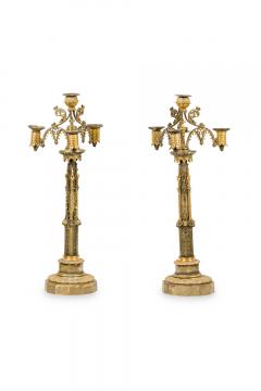 Pair of English Gothic Revival Style Bronze Dore Candelabras - 4651844