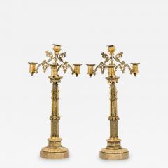 Pair of English Gothic Revival Style Bronze Dore Candelabras - 4660015