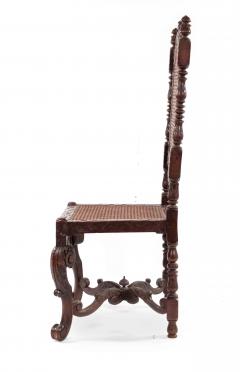 Pair of English Jacobean Walnut Side Chairs - 1418914