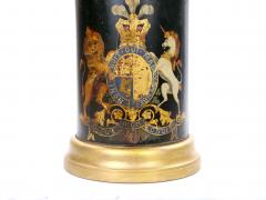 Pair of English Late 19th Century Black Painted Tole Canister Table Lamps - 4796587