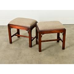 Pair of English Mahogany Chippendale Stools - 3954811