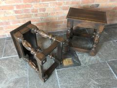 Pair of English Oak Elizabethan Style Stools or End Tables - 2629318