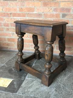 Pair of English Oak Elizabethan Style Stools or End Tables - 2629319