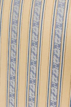 Pair of English Queen Anne Blue and Off White striped WIng Back Chairs - 4650216