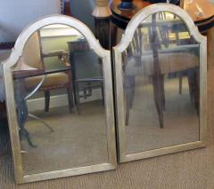 Pair of English Queen Anne Style Silver leafed Giltwood Mirrors - 1130417