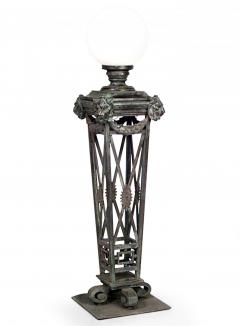 Pair of English Recency Style Outdoor Patinated Bronze Torchieres - 4170561