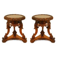 Pair of English Regency Anglo Indian Rosewood Taborets - 4649635