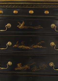 Pair of English Regency Black Lacquered Chests - 2797831