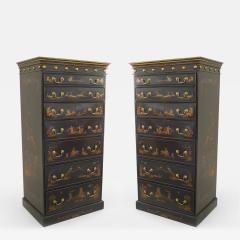 Pair of English Regency Black Lacquered Chests - 2798480