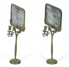Pair of English Regency Bronze Reflector Candlesticks - 4200715