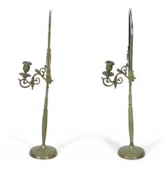 Pair of English Regency Bronze Reflector Candlesticks - 4200716