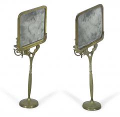Pair of English Regency Bronze Reflector Candlesticks - 4200717