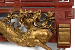 Pair of English Regency Carved Dragon Wall Plaques - 4201079